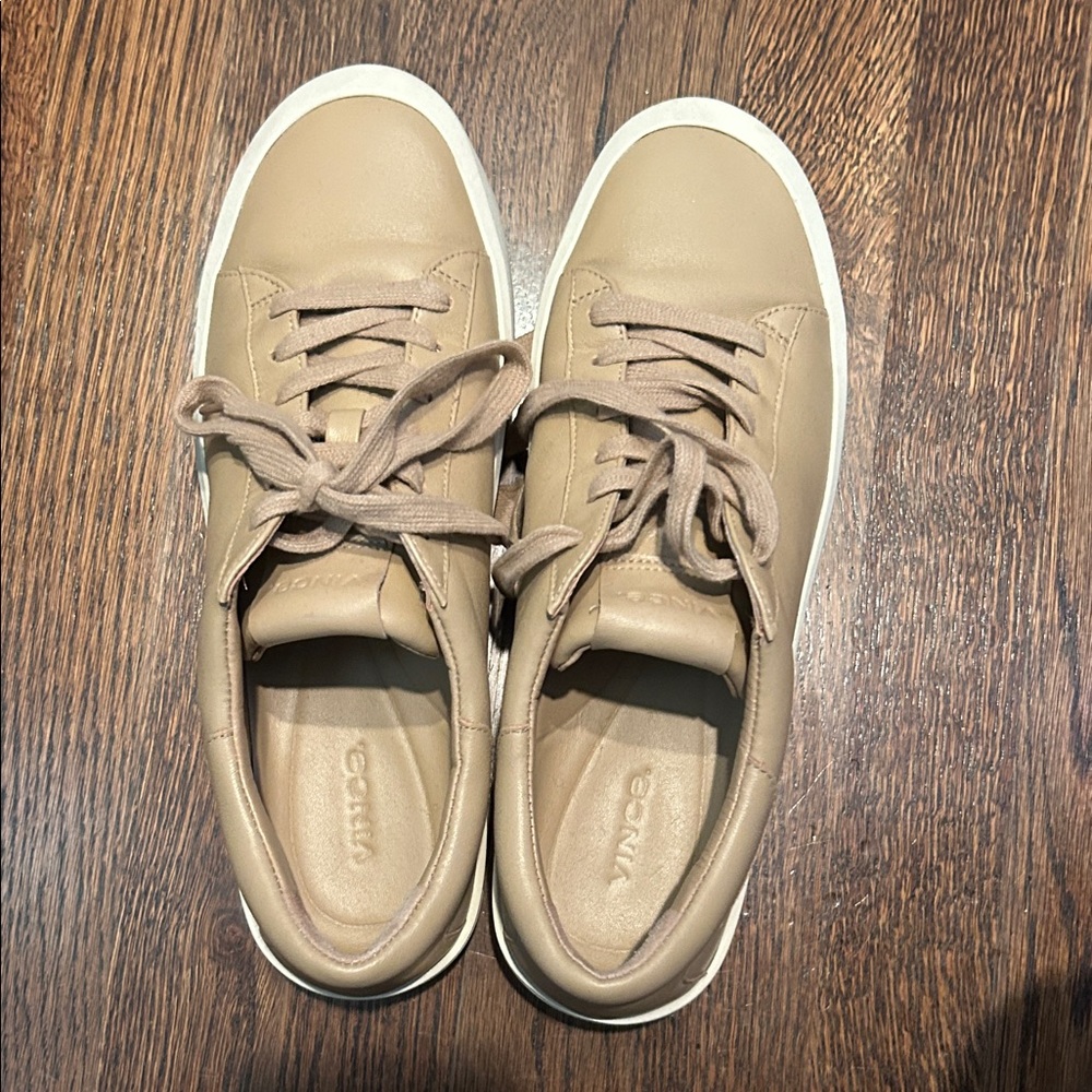 Vince Women's Tan Leather Sneakers